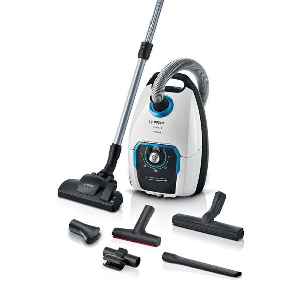 Bosch Serie 8, BGB75XSIL, Staubsauger mit Beutel, Weiß