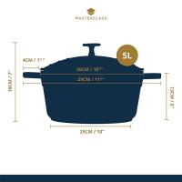 MasterClass Schmortopf MCMCRD28BLU aus Aluminiumguss, 5...