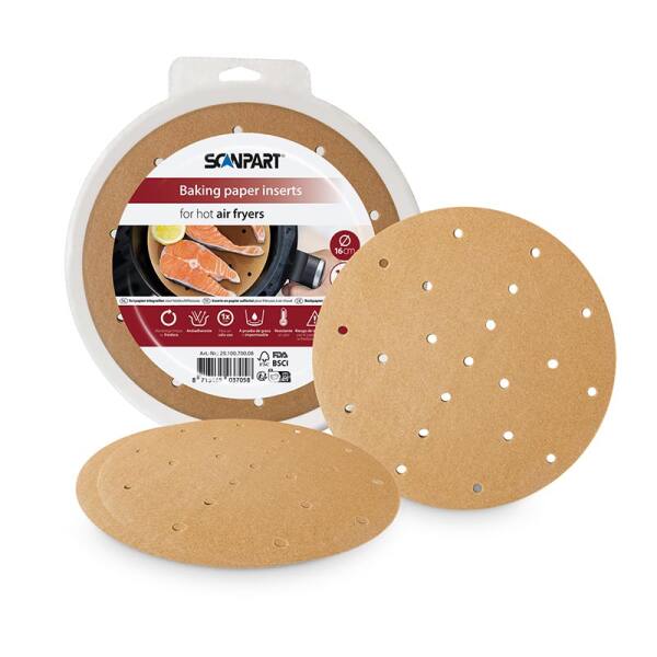 Scanpart Heißluftfritteusenpapier perforiert rund D=16cm 100 Stück