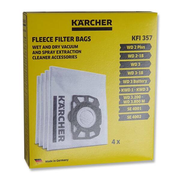 Kärcher 2.863-314.0 Filterbeutel KFI357 für Nass-/Trockensauger 4 Beutel