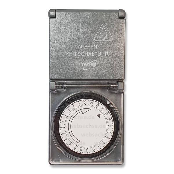 HEITECH Zeitschaltuhr mit Klappdeckel für Außen